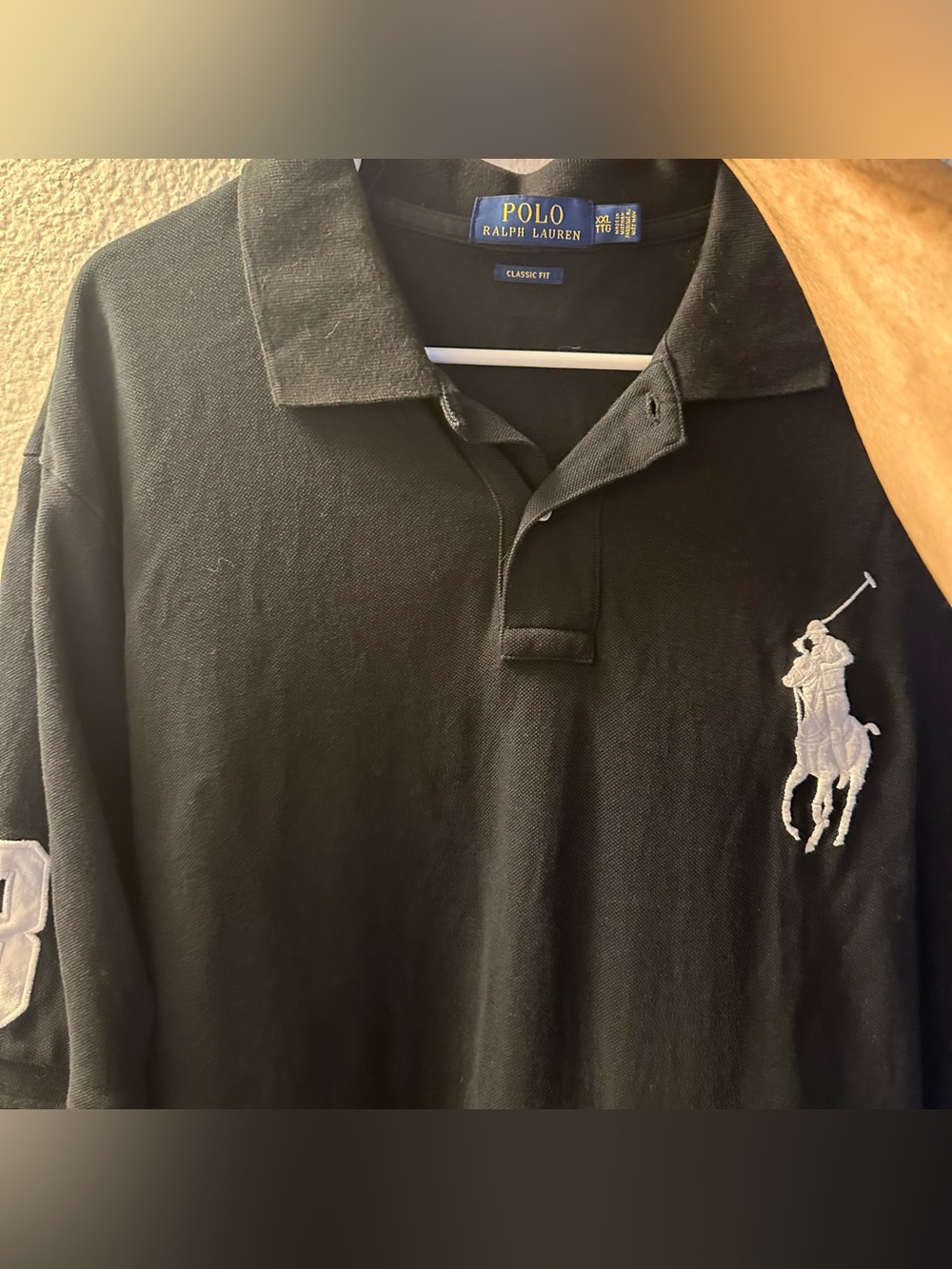 Polo by Ralph Lauren Black Polo Shirt Big Pony Men Polo XXL Used Good shape